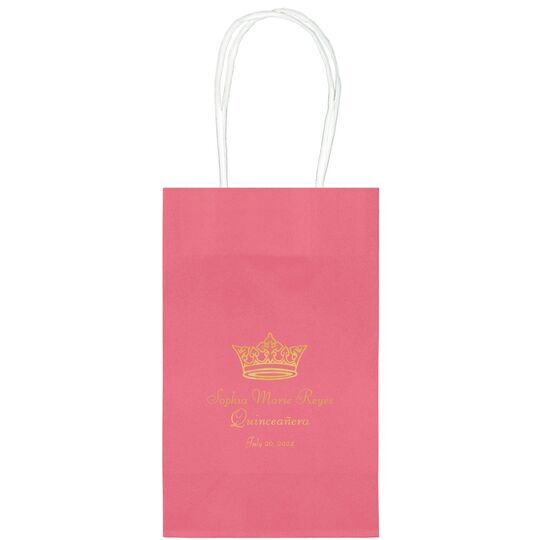 Delicate Princess Crown Medium Twisted Handled Bags